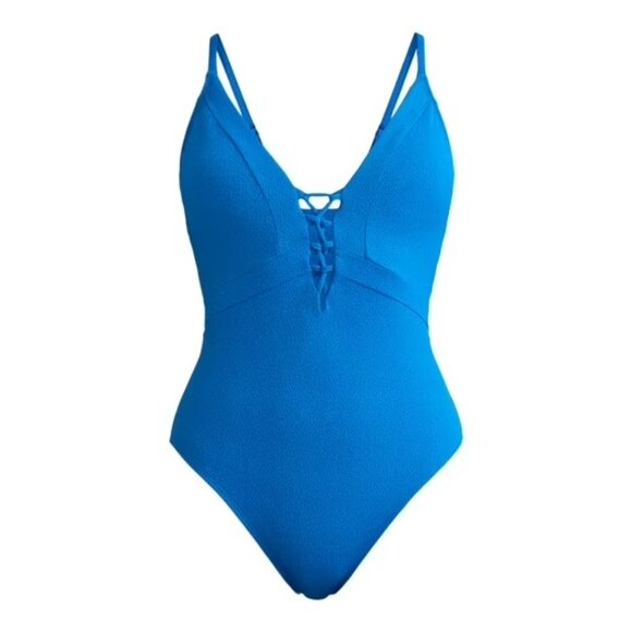 Ladies Lake Blue One Piece Swimsuit - Picture 1 of 5